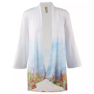 Women’s Floral Lightweight Cardigan Sweater Kimono Sleeve Multicolor Open Front